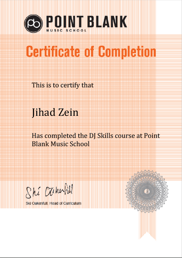 CertificateofCompletionJihadZeinDJSkillscourse